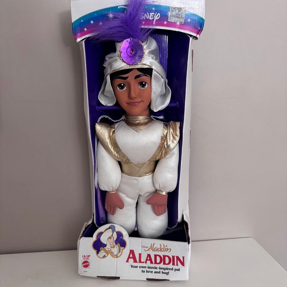 Vintage Disney Aladdin Plush Doll by Mattel Movie Inspired Pal New in Box 10914
